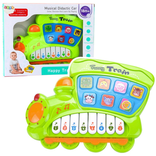 Oktató Elektromos Zongora Kisgyermekeknek, Mozdonyzöld- 23715