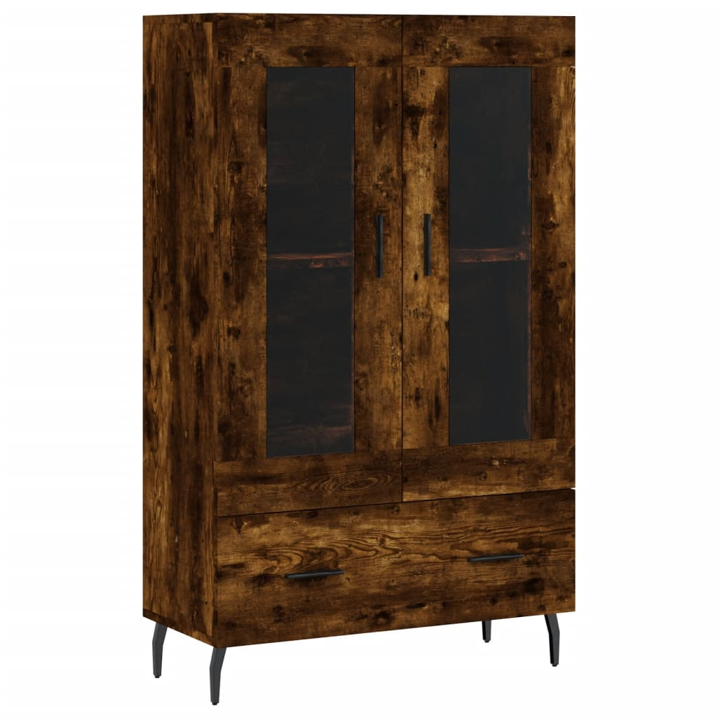 füstös tölgy színű szerelt fa magasszekrény 69,5 x 31 x 115 cm (828321)