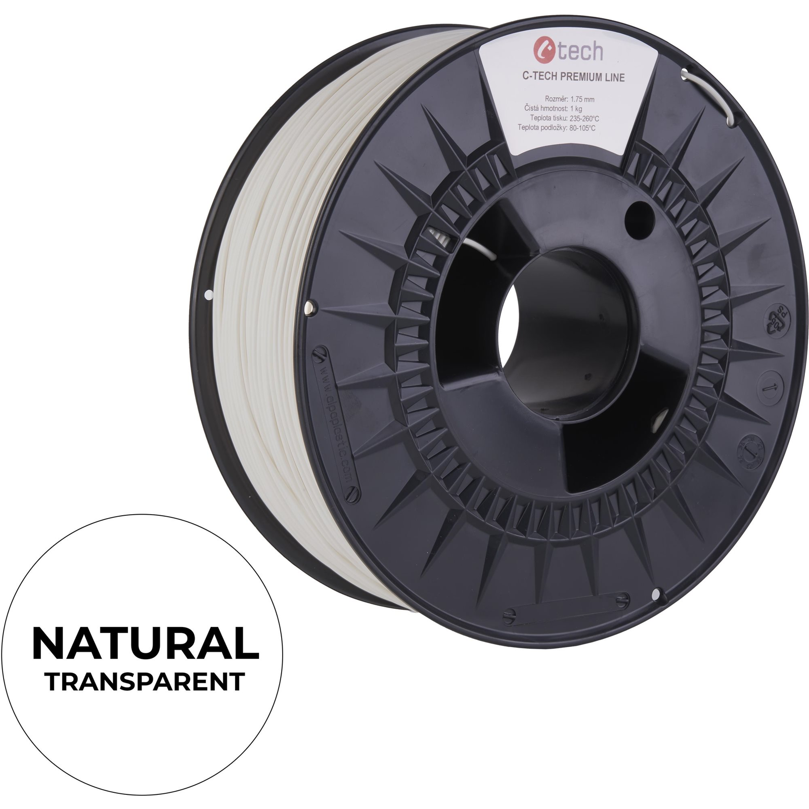 C-TECH PREMIUM LINE ASA 3D nyomtatószál, természetes (3DF-P-ASA1.75-NAT)