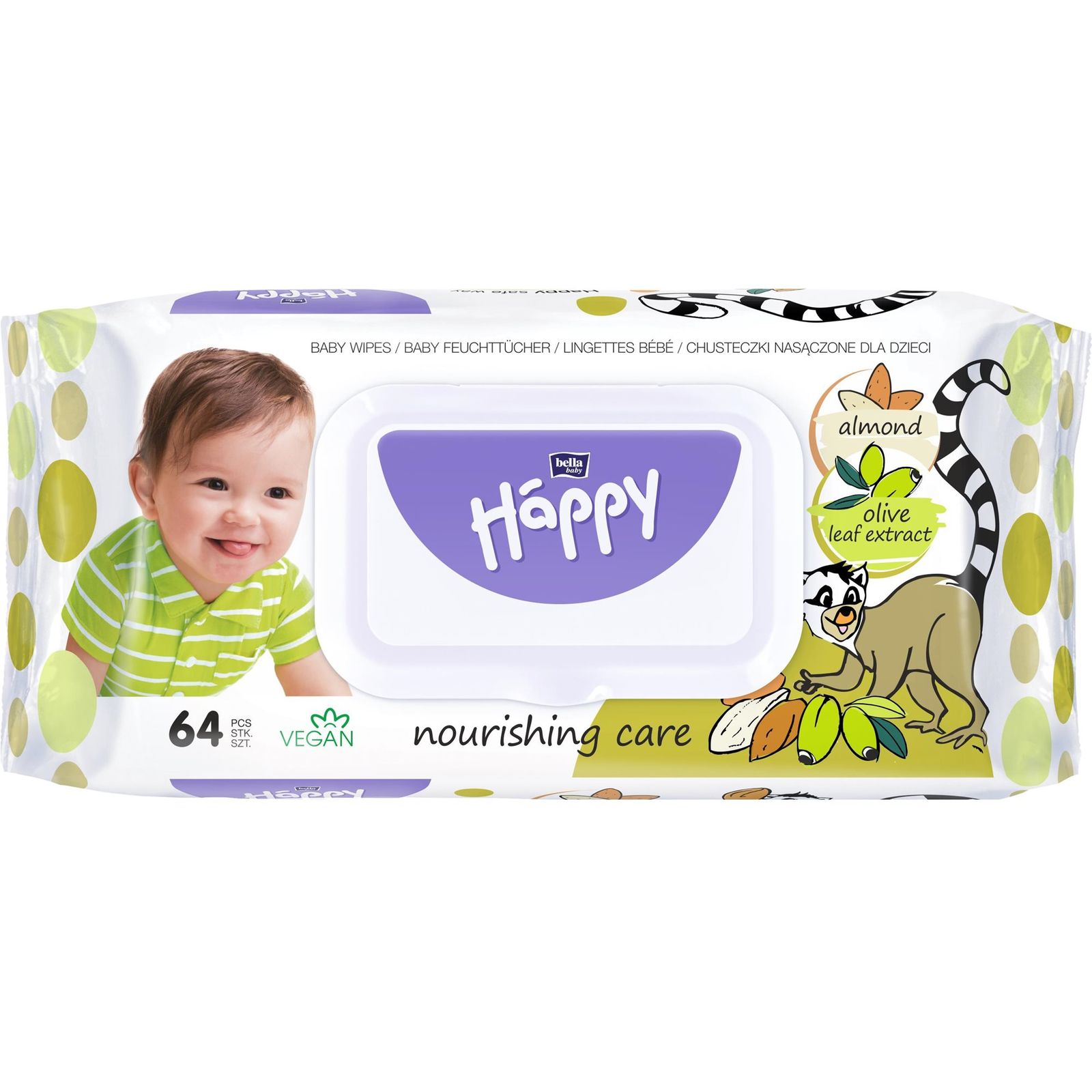 HAPPY Baby mandula és olívaolaj 64 darab (5900516422097)