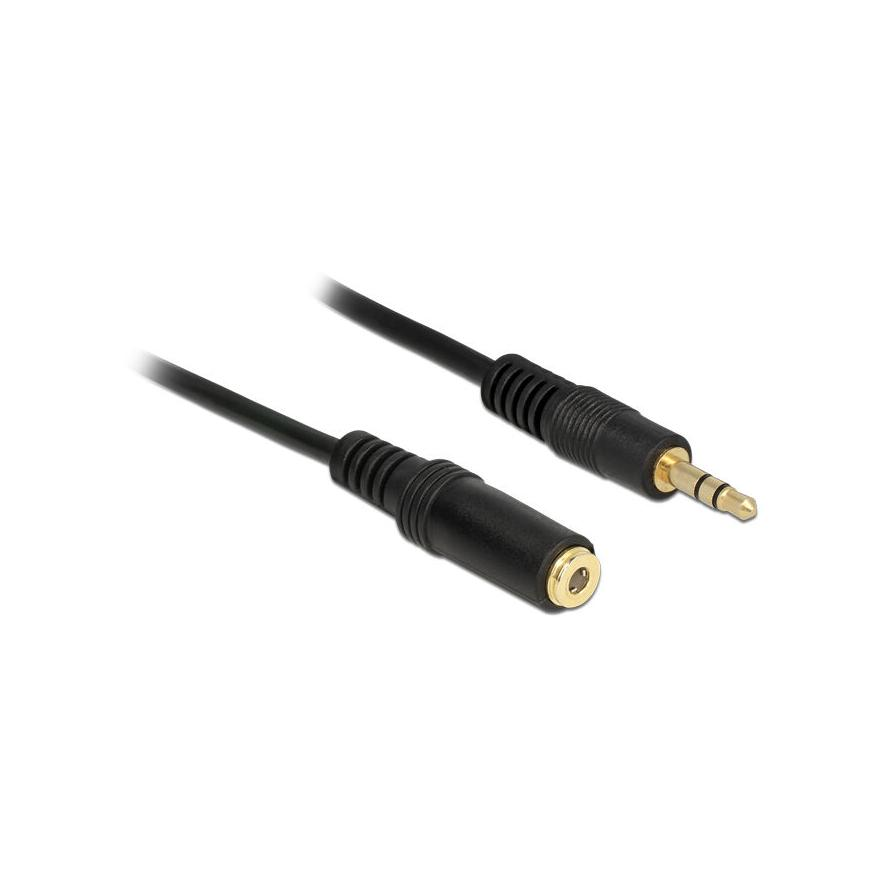Delock Stereo Jack hosszabbító kábel 2m (3.5mm jack apa - 3.5mm jack anya) (83766)