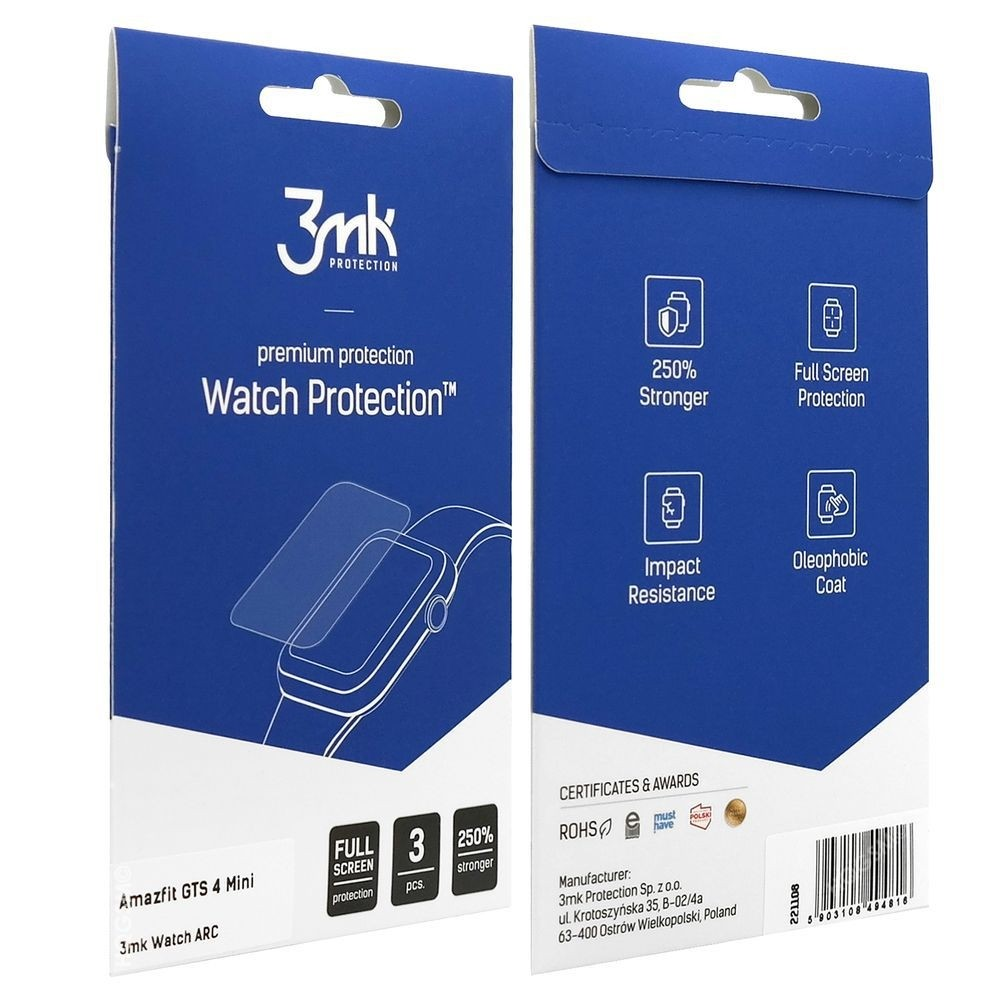 3mk Watch Protection ARC+ Amazfit GTS 4 Mini Kijelzővédő üveg (5903108494816)