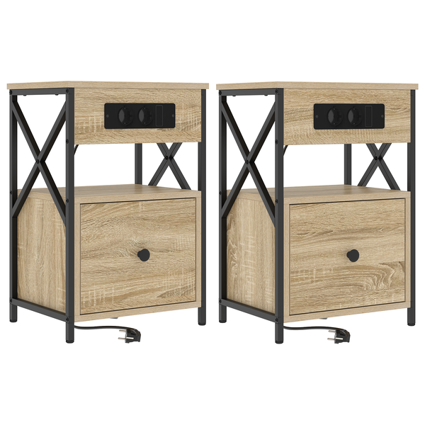 Noptiere 2 pcs Stejar sonoma 40 x 31 x 60 cm Lemn compozit