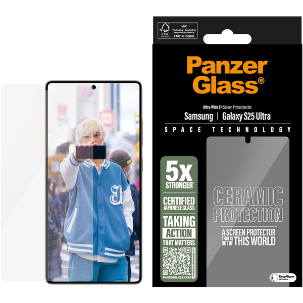 PanzerGlass Ceramic Samsung Galaxy S25 Ultra üvegfólia + felhelyező keret