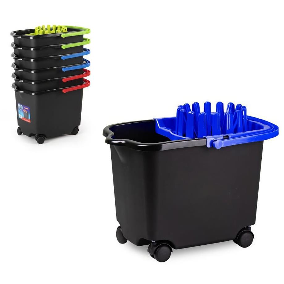 Plastic Forte vödör kerekekkel 15 l + csavarókosár (135300230)