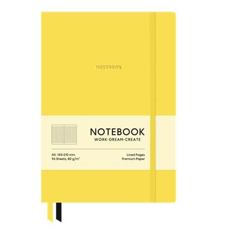 Shkolyaryk Genius puhafedeles jegyzetfüzet A5, kockás, 96 lap citromsárga (A5-7114K) (A5-7114K)