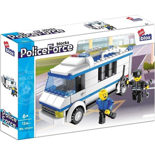 AlleBlox - Police Force Rabszállító Autó 134 db-os Építőkocka Játékszett AB2010 