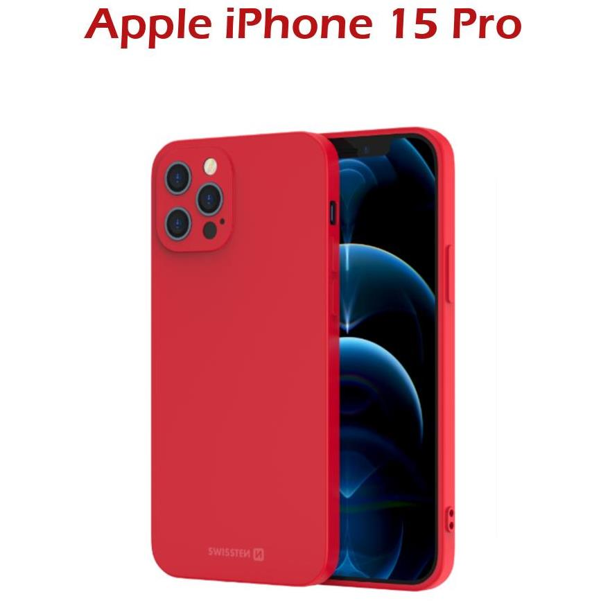 Swissten Soft Joy Apple iPhone 15 Pro piros tok (34500315)