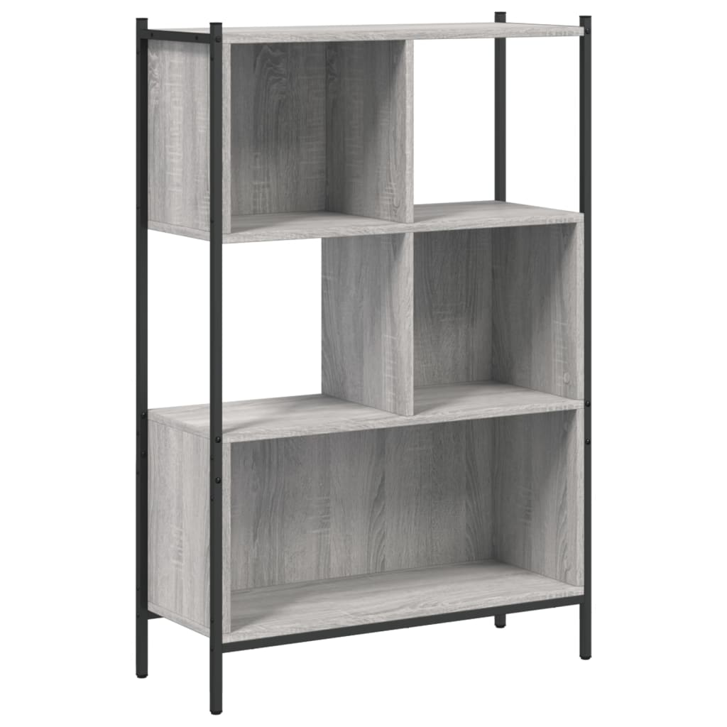 szürke sonoma színű szerelt fa könyvespolc 72x28x109 cm (838886)