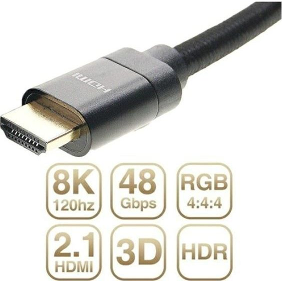 Kábel HDMI - HDMI 2.1 48Gbps 3m 8K Fekete (KAT05123)