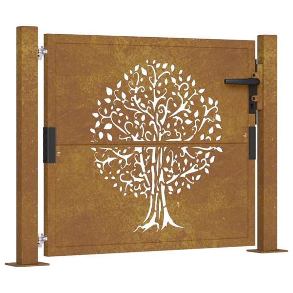 famintás corten acél kerti kapu 105 x 80 cm
