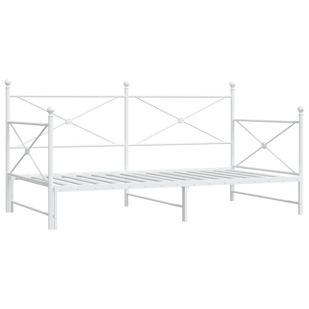 Daybed with Trundle without Mattress White 100x190 cm acél (4104690)