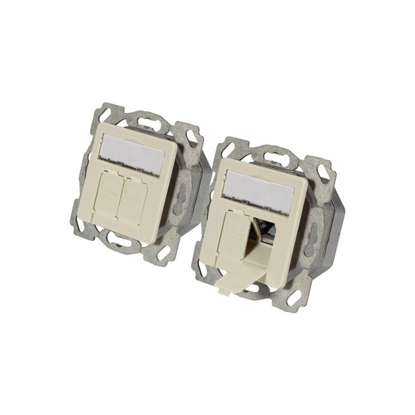EFB Datendose Cat.6A rechts/links,Unterputz,2xRJ45,weiß