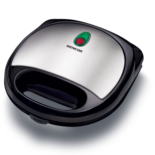 Sandwich-maker Sencor SSM 4300SS, 700 W, Capacitate 4 sandwich-uri, Control temperatura, Argintiu