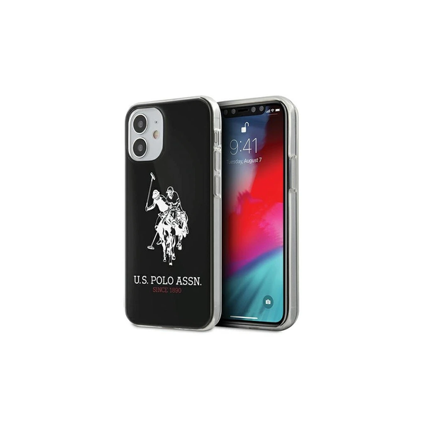 US Polo USHCP12STPUHRBK iPhone 12 mini készülékhez tok 5,4" Shiny Big Logo fekete