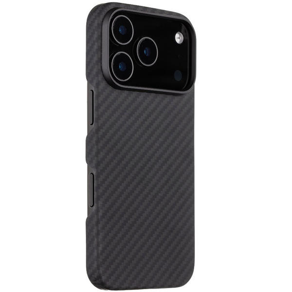 Apple iPhone 17 Pro, Műanyag hátlap védőtok, közepesen ütésálló, aramidszállal, Magsafe töltővel kompatibilis, karbon minta, Tactical MagForce Aramid, fekete