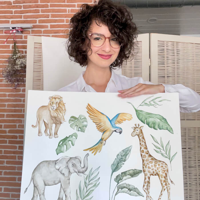 Fali matrica - Elefánt és zebra a SZAFARI-ból (9238f)