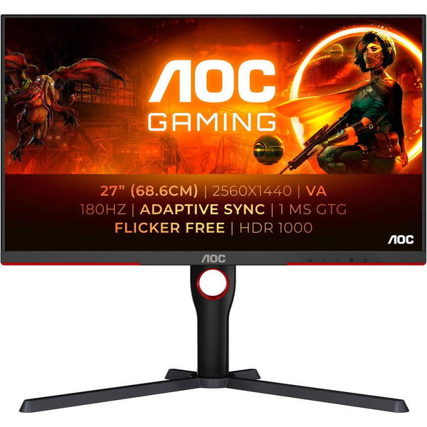 AOC G3 Q27G3XMN/BK компютърен монитор 68,6 см (27") 2560 x 1440 пиксела 2K Ultra HD LED Черен