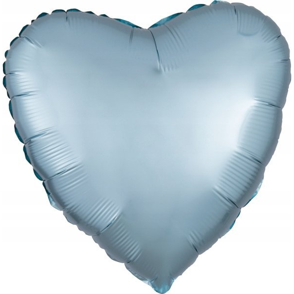 Silk Pastel Blue Szív Fólia Lufi 43 cm (9914117)