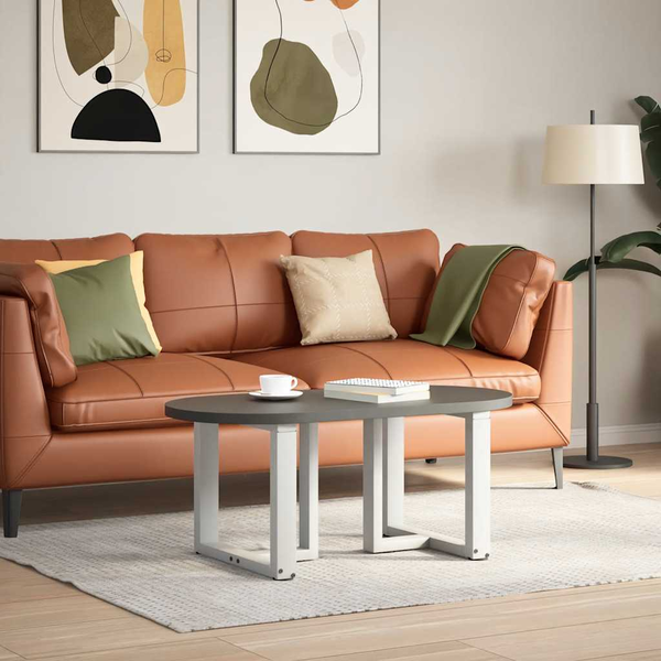 Picioare pentru măsuță de cafea în formă de T, 2 buc., alb, 50x25x(42-43) cm, oțel