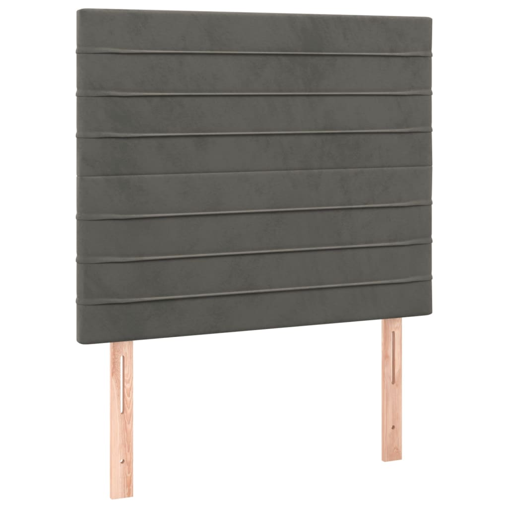 2 db sötétszürke bársony fejtámla 80 x 5 x 78/88 cm (3116503)