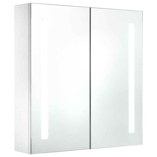 tükrös fürdőszobaszekrény LED világítással 62 x 14 x 62 cm
