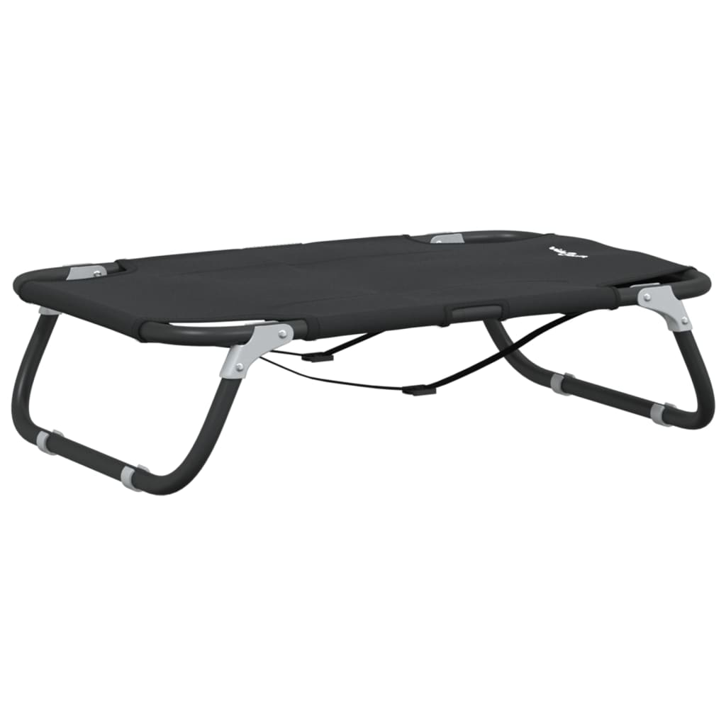 antracitszürke oxford szövet és acél összecsukható kutyaágy (172603)