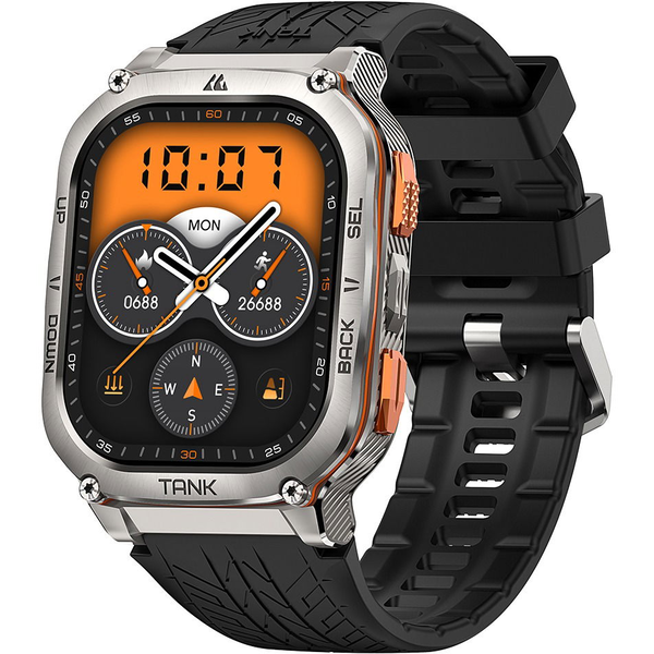 Ceas inteligent KOSPET Tank M3 Ultra, GPS, 50 m, busola, functii sport, din otel inoxidabil, apelare telefonica, AMOLED 1,96