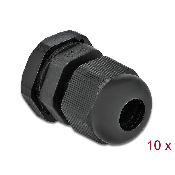 Delock PG9 tömszelence 10 db. fekete (60194) (60194)