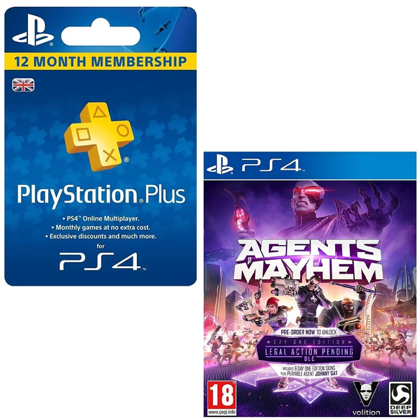 365 napos PlayStation Plus előfizetés + Agent of Mayhem PS4 játék