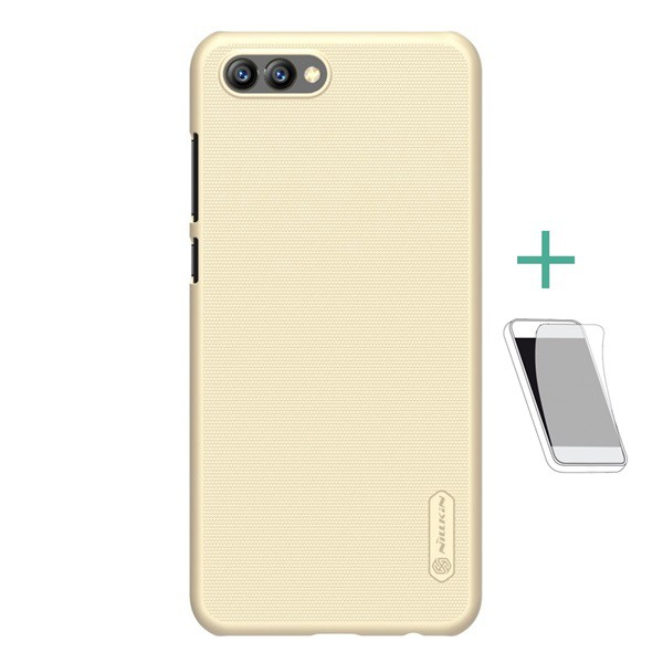 NILLKIN SUPER FROSTED műanyag telefonvédő (gumírozott, érdes felület + képernyővédő fólia) ARANY [Honor View 10]