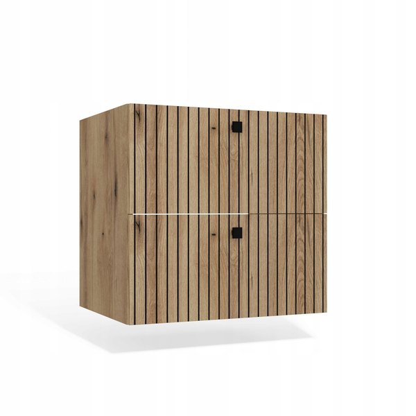 Selsey SZAFKA POD UMYWALKĘ TIGO 60 2S DĄB EVOKE 2 SZUFLADY RYFLOWANY FRONT WISZĄCA