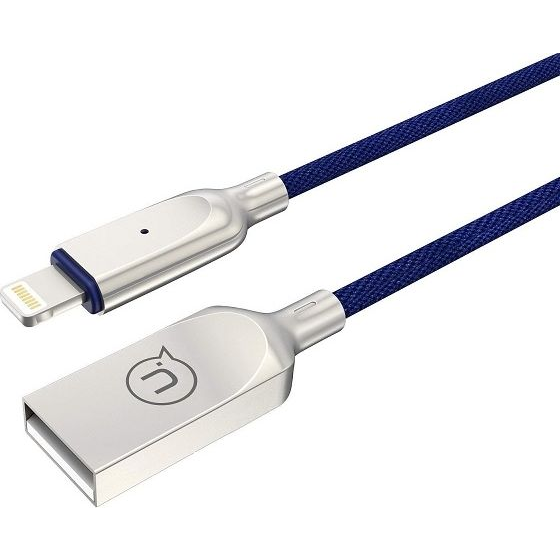 Usams U-SUN adatkábel (USB - lightning, 2A, gyorstöltő, 190cm, LED jelzés) SÖTÉTKÉK Apple iPhone 14 Pro / iPhone 14 Plus / iPhone 14 (IPYSUSB202)