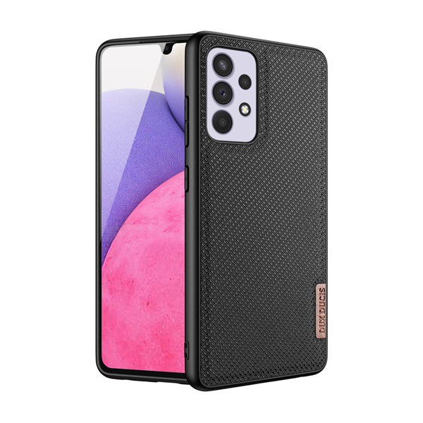 DUX DUCIS FINO szilikon telefonvédő (műanyag belső, közepesen ütésálló, rács minta) FEKETE [Samsung Galaxy A33 5G (SM-A336)]
