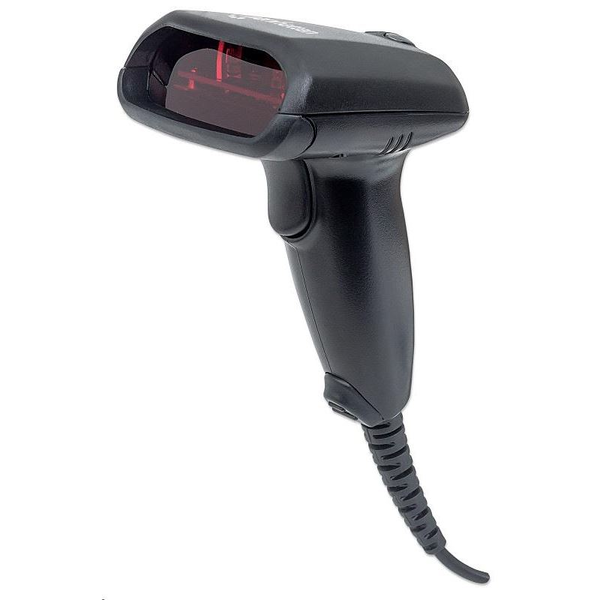 Manhattan lézeres vonalkódolvasó, távolság: 30 cm, piros lézer, USB (177665)