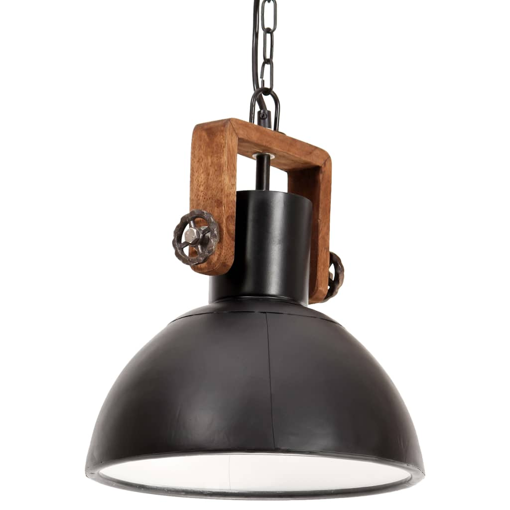 kerek fekete ipari függőlámpa 25 W 30 cm E27 (320536)