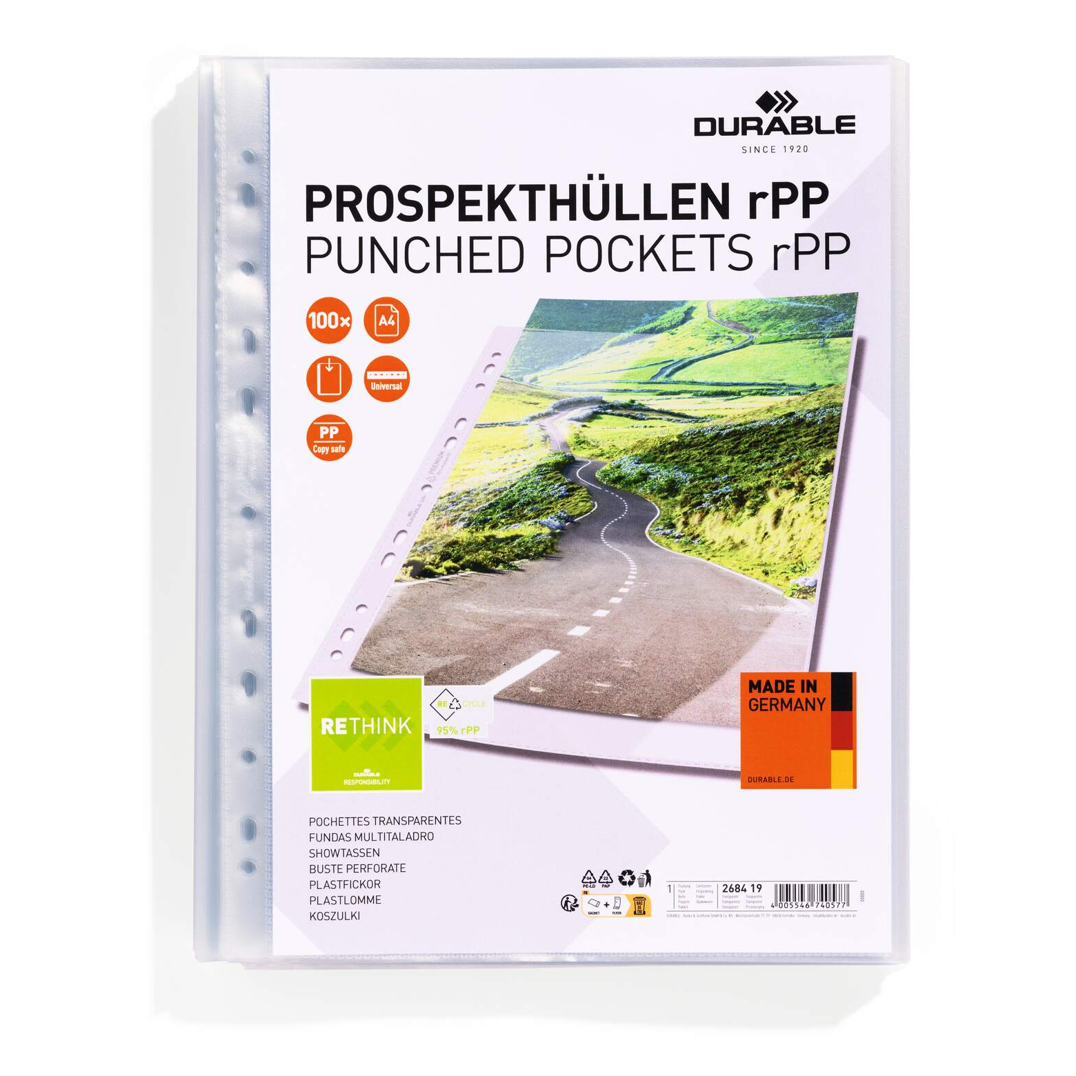 Lefűzhető genotherm PREMIUM A4 rPP 100-as csomag (268419)