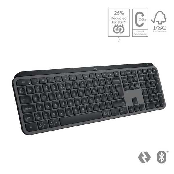 Logitech MX Keys S clavier Universel RF sans fil + Bluetooth QWERTY US International Graphite