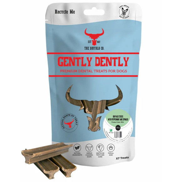 The Buffalo Gently Dently Dentální pamlsky s mátou a mořskou řasou 175 g
