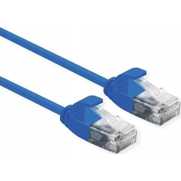 Roline 21.15.3944 RJ45 Hálózati kábel, patchkábel CAT 6A U/UTP 1.50 m Kék Árnyékolatlan, Halogénmentes, Lángálló 1 db