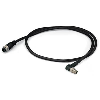 WAGO 756-5502/030-020 Érzékelő-/működtető összekötő, konfekcionált M12 Dugó, hajlított, Alj, egyenes 2.00 m Pólusszám: 3 10 db (756-5502/030-020)