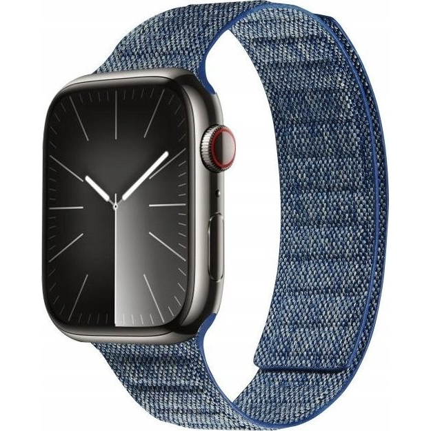 Crong Melange Mágneses Okosóra Szíj Apple Watch 44/45/46/49mm Kék (CRG-44MEL-BLU)