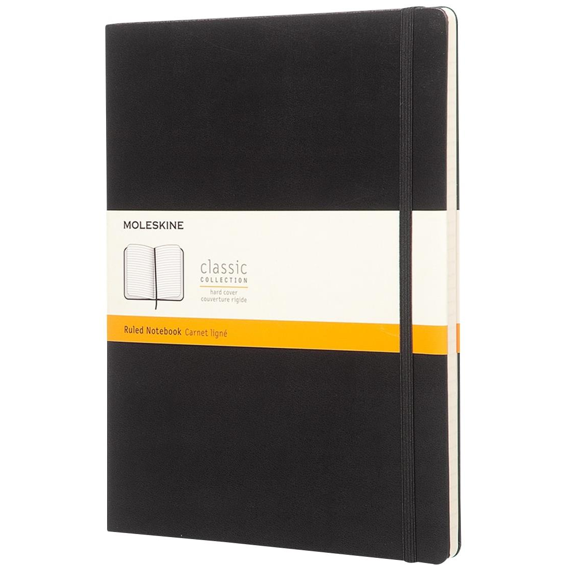 MOLESKINE XL, kemény borító, vonalas, fekete (QP090)
