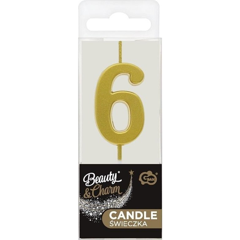 Arany Metallic Számgyertya, Tortagyertya 6-os (5902973175950)