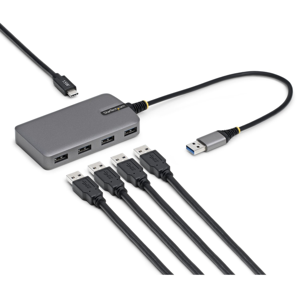 StarTech.com 5G4AC-USB-A-HUB interface hub USB 3.2 Gen 1 (3.1 Gen 1) Type-A 5000 Mbit/s Grå