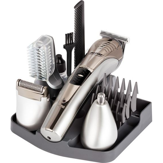 Mpm Mmw-04 Set Cortapelos Inalámbrico, Afeitadora Para Hombre, Depiladora Corporal, Cabeza, Barba, Nariz Y Orejas, Con Accesorios, Cabezales Intercambiables, 45 Minutos De Autonomía