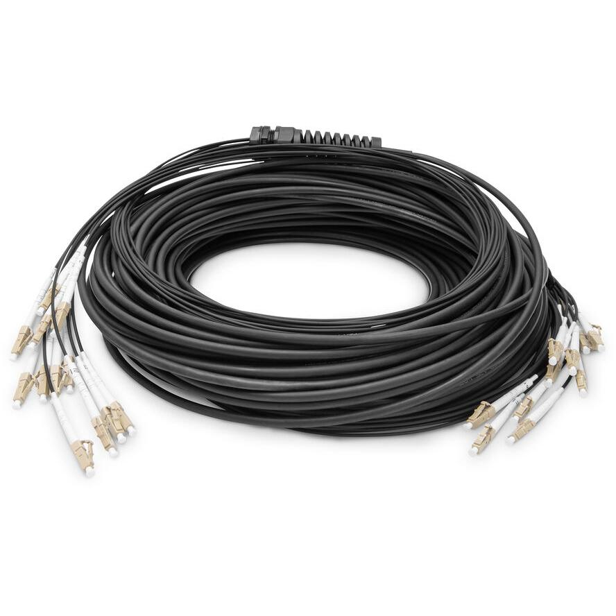 100M BREAKOUT CABLE 12 FIBERS OM4 LC/UPC-LC/UPC UNIV.COLOR BLK (DK-2433CU100BK-BBB)