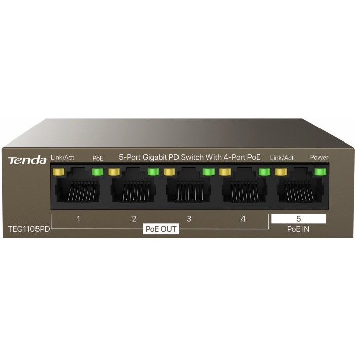 Tenda TEG1105PD Gigabit Ethernet sieťové pripojenia (10/100/1000) Podpora (TEG1105PD)