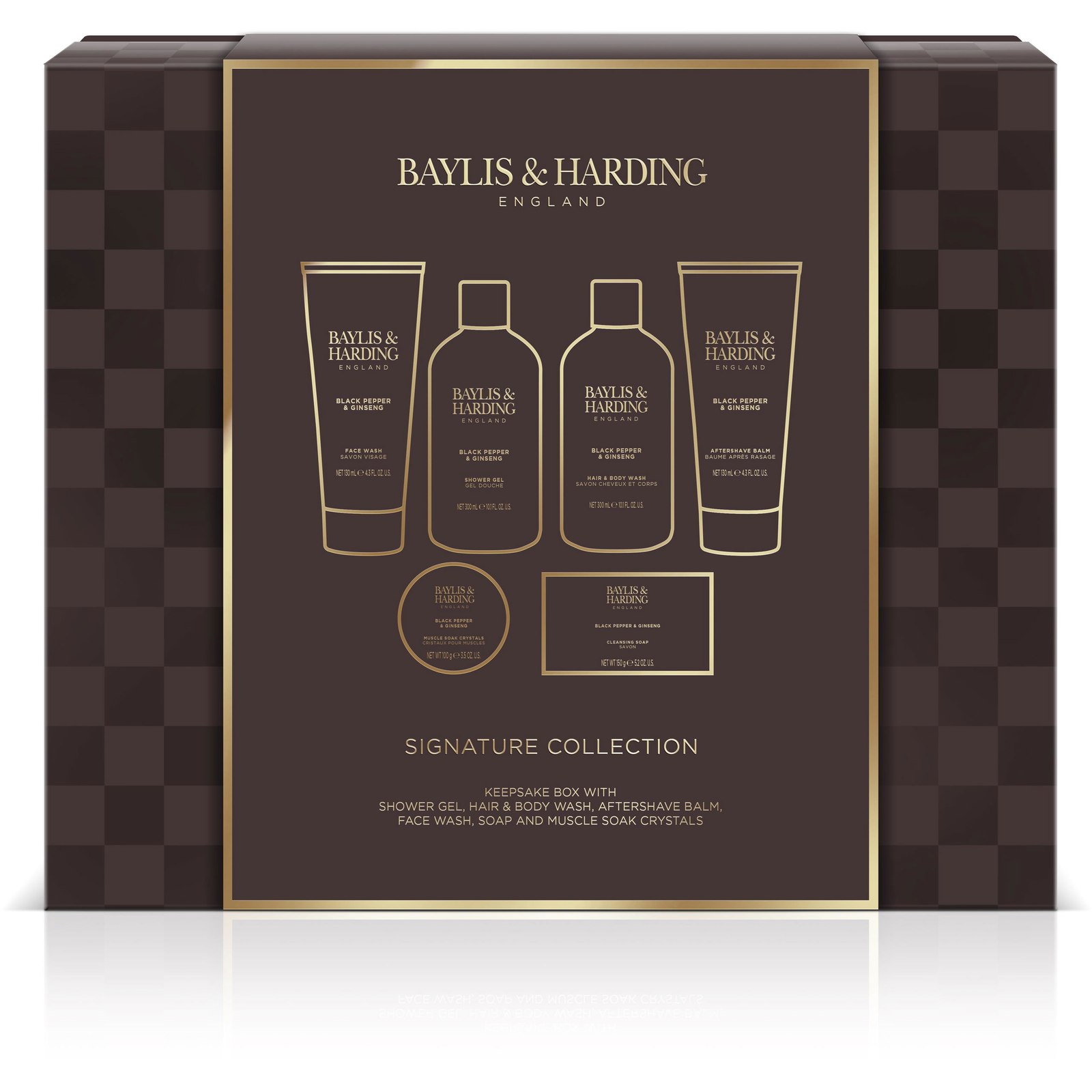 BAYLIS & HARDING testápoló ajándékcsomag, Fekete bors & Ginzeng 860 ml (017854118126)