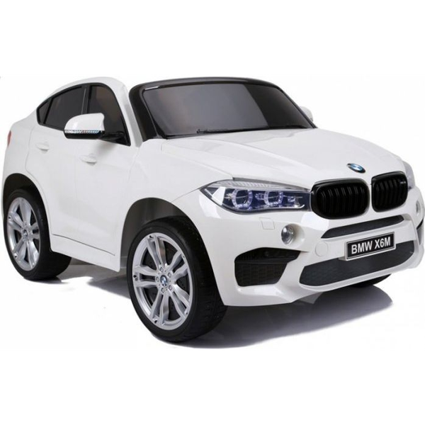 BMW X6 M 2841 2 Személyes Elektromos Kisautó - 12 V, 2 Darab Motorral 2.4 GHz, Szülői Távirányítóval, Nyitható Ajtóval, EVA Kerekekkel, Fehér